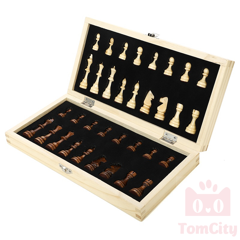 Cờ vua gỗ nam châm cao cấp 29*29cm và 39*39cm (tặng kèm 2 hậu)