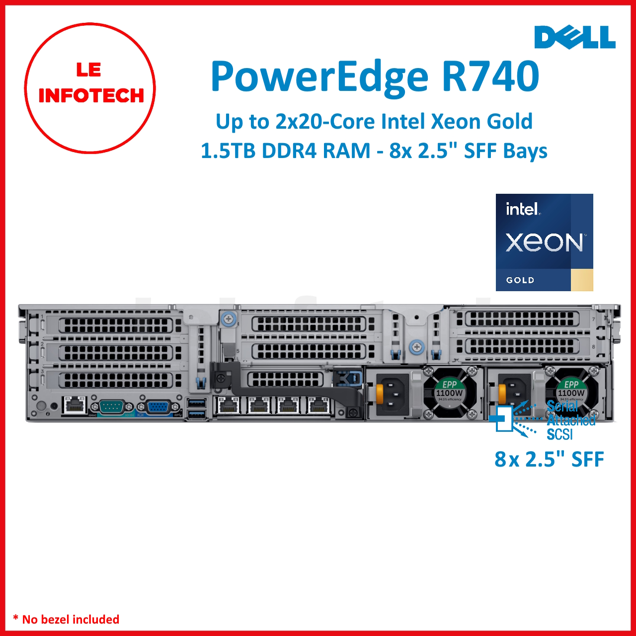 USED Dell PowerEdge R740/xd 2U Rack Server 2x Intel Xeon Platinum