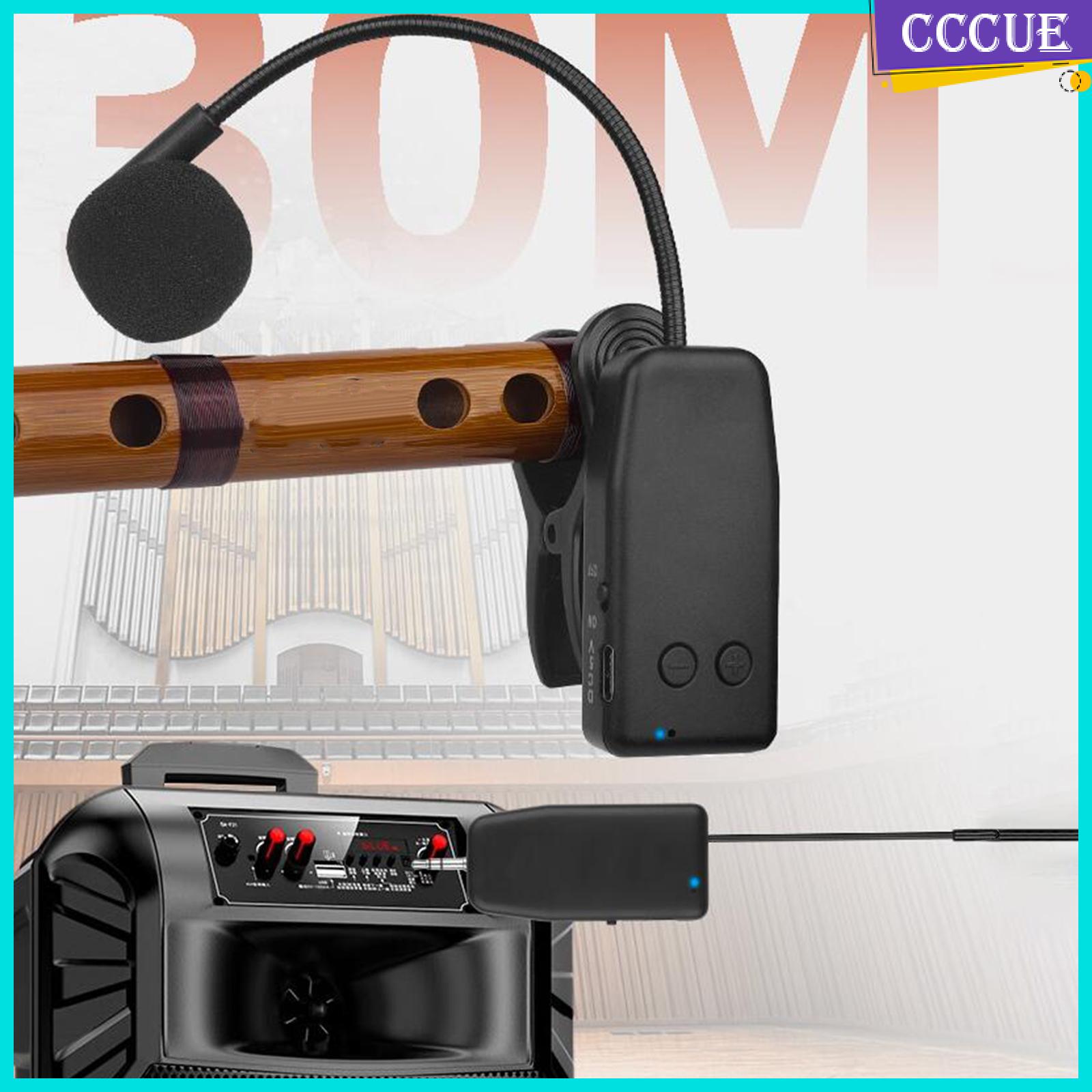 CCCUE Instrument Microphone Cordless Gooseneck System Bands Live Professional Durable Transmitters Clip Condenser Mic