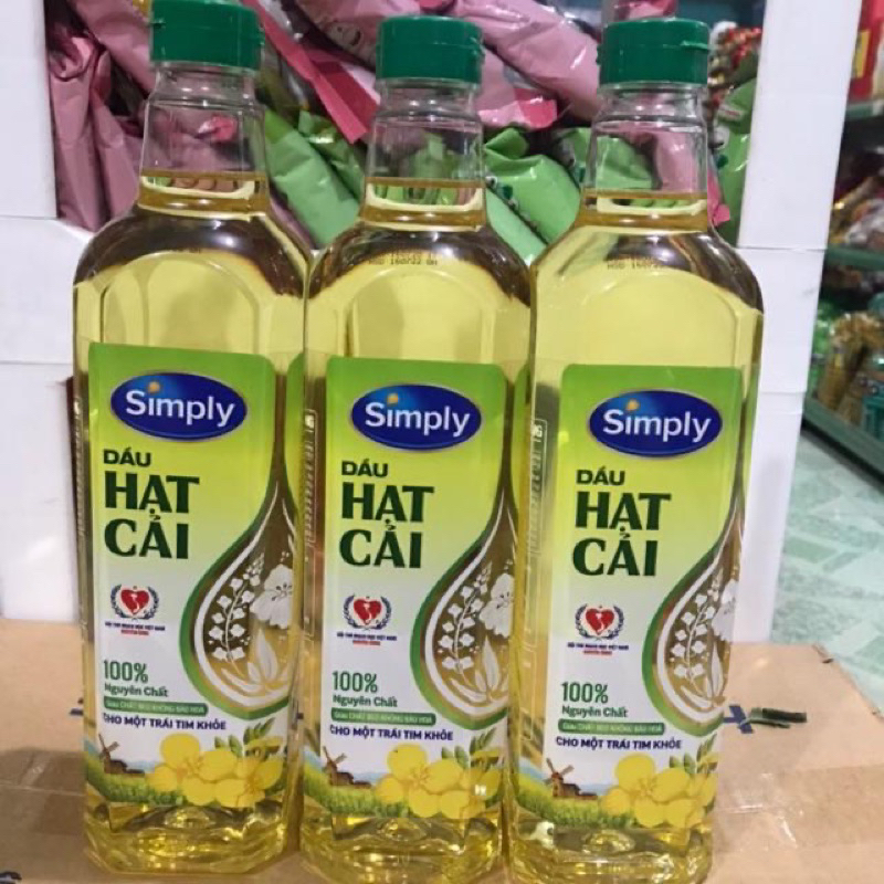 Dầu Ăn Simply 1 Lít Đậu Nành/Gạo Lứt/Hạt Cải