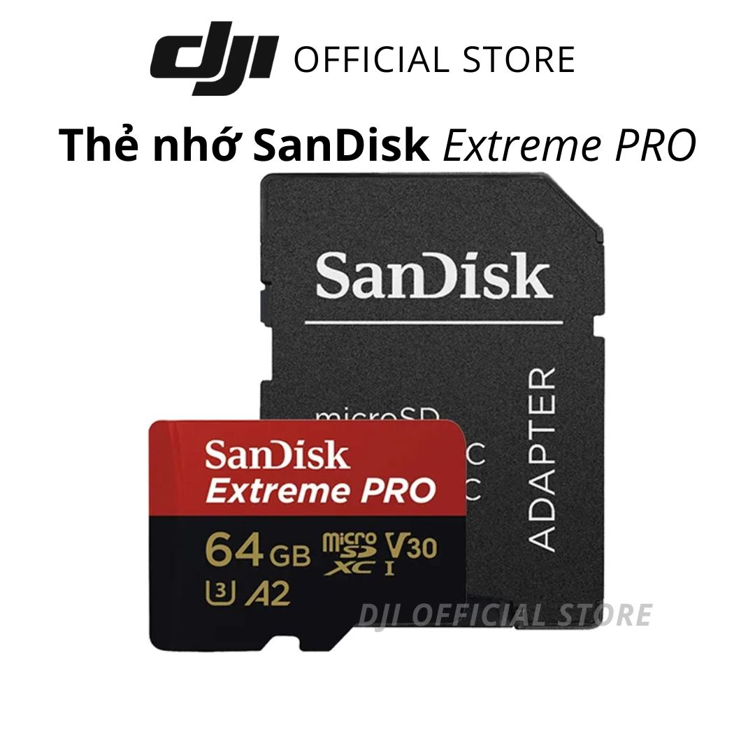 Thẻ nhớ microsdxc sandisk extreme pro v30 a2 64gb 200mb/s sdsqxcu-064g-gn6ma