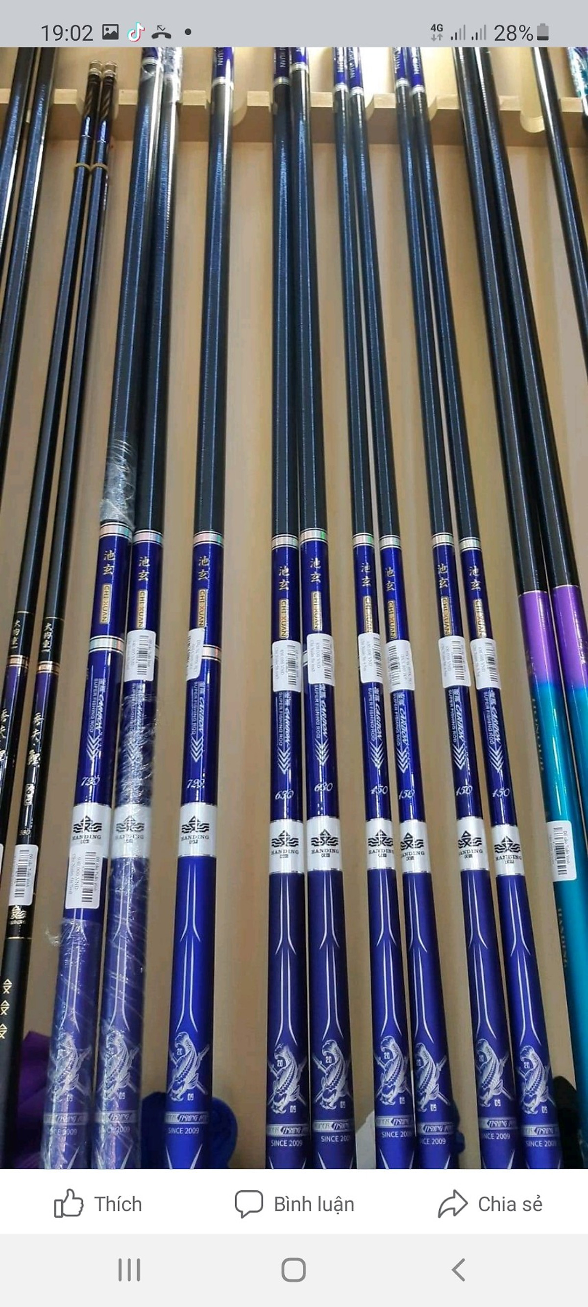 CẦN CÂU CÁ 8h HAN-DING- siêu bạo lực (Đồ câu Ngọc Hải)