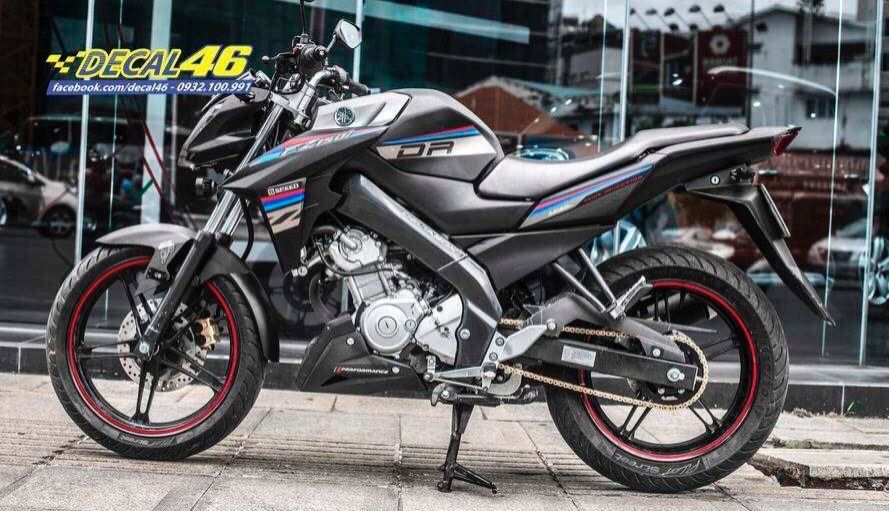 Tem trùm fz 150i đen nhám pha xanh đỏ,team decal fz 150i đen nhám pha xanh đỏ