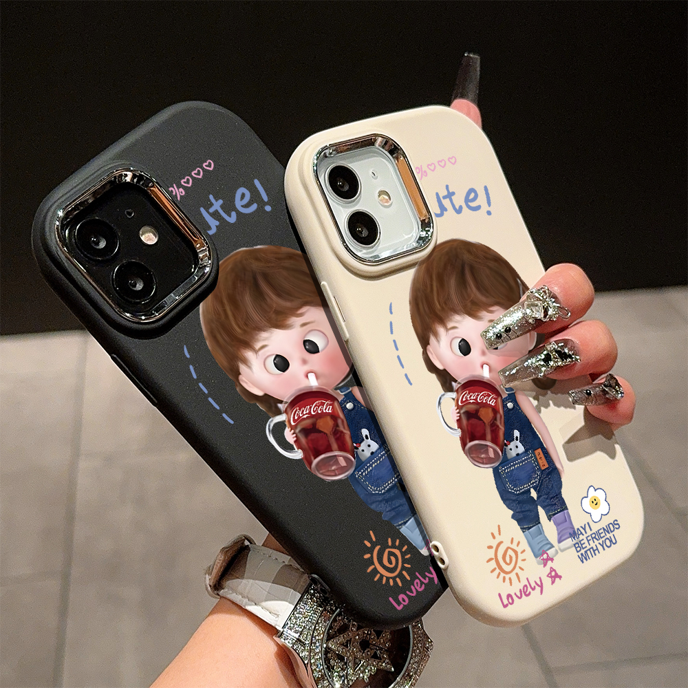 UCUC%20for%20OPPO%20A59%20F1S%20Back%20Cover%20The%20little%20Girl%20Drinks%20Cola%20Luxury%20Plating%20Lens%20Soft%20Candy%20Phone%20Case%20-%20Image%205