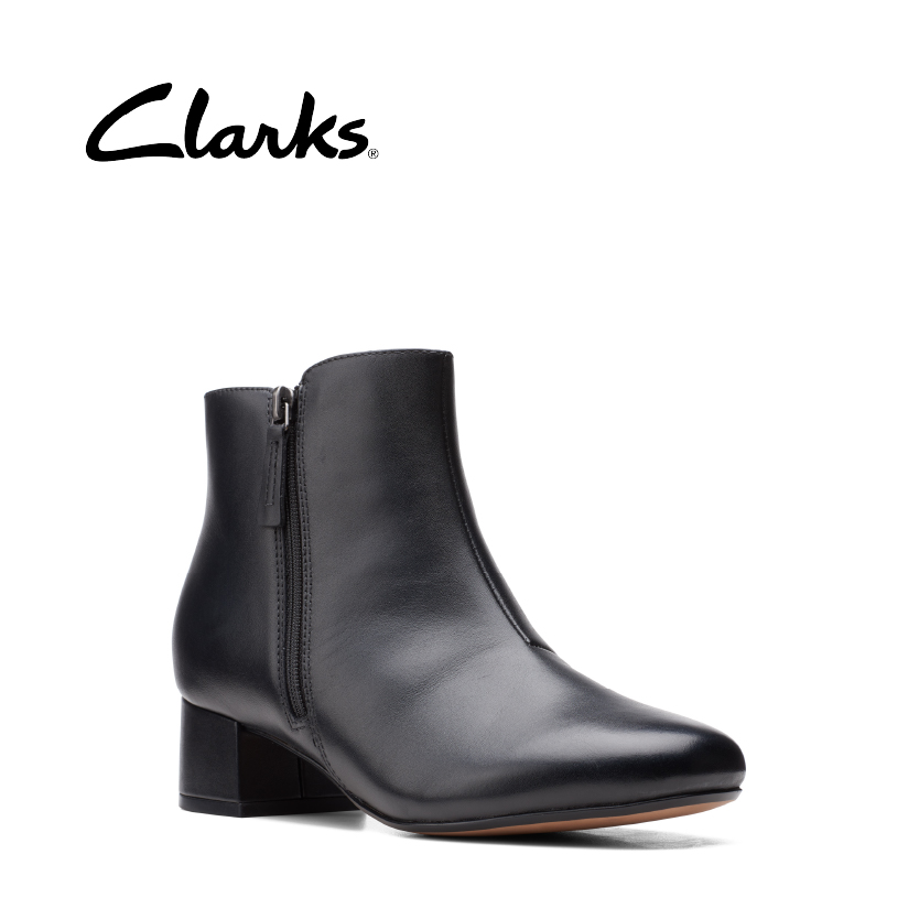 Clarks Marilyn Beth Black Leather Ankle 