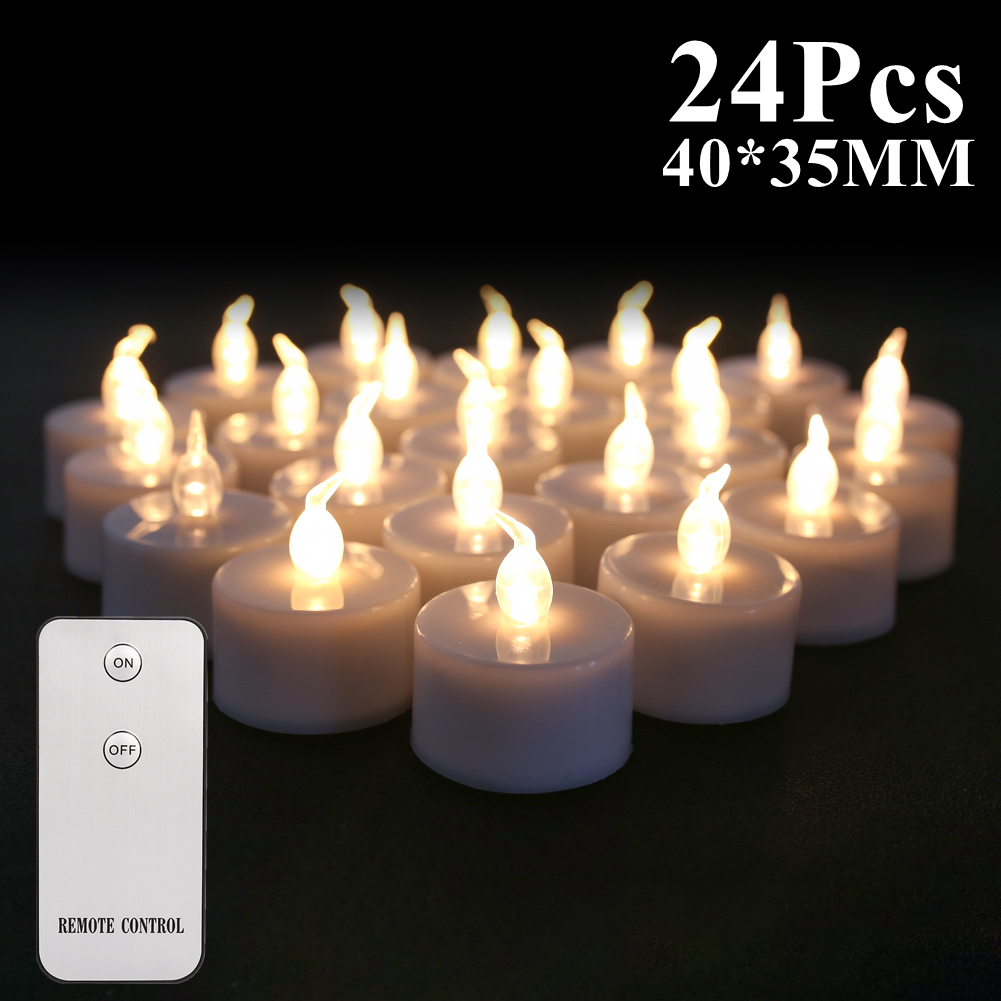 Flickering LED Tea Lights Realistic Flameless Tealights With Remote
