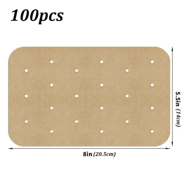 100pcs Air Fryer Paper Non- Kitchen Baking -Proof Paper -Wave Barbecue Oven Fryer Papers Steamer Paper
