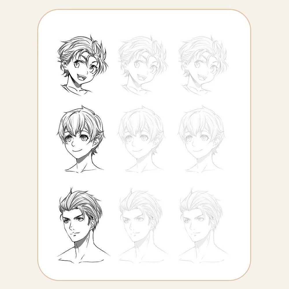 ICELUE Comics Girl Boy Hand Painted Tutorial Book Sketching Anime Characters Art Copy Practice Book Cartoon Practicing Line Draft Practice Books Art Class
