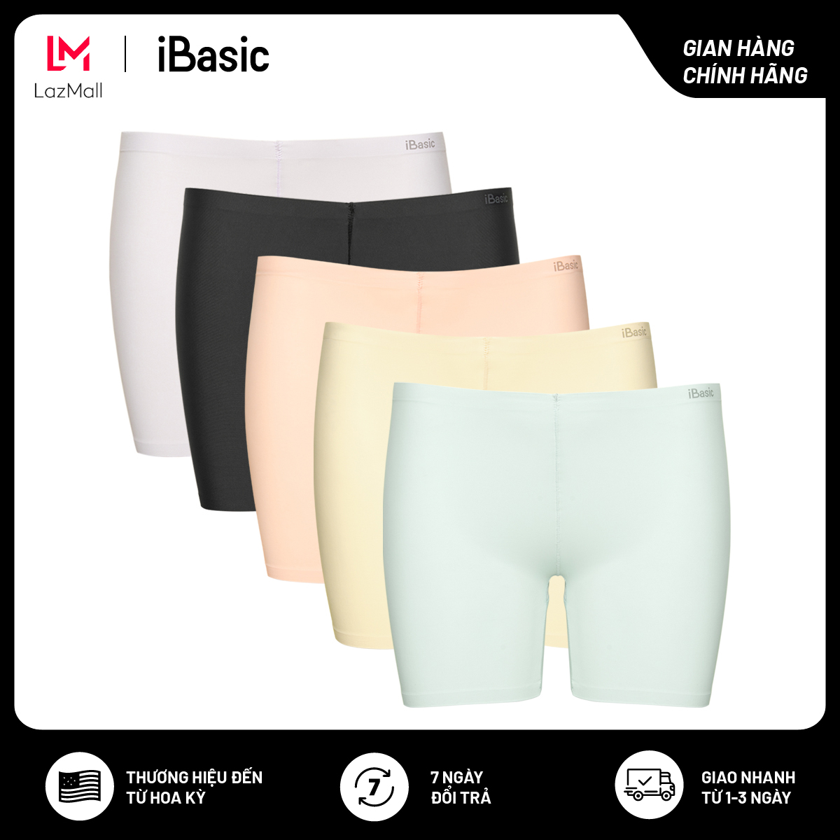 Combo 5 quần lót nữ mặc váy không đường may bonding iBasic V187
