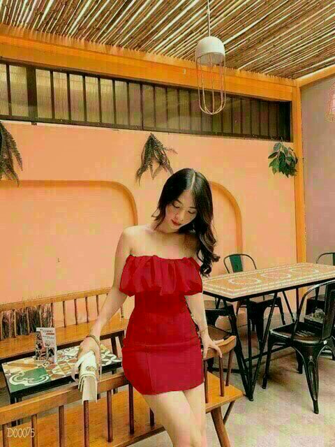 Đầm Trể Vai Xếp Ly (có mút ngực)