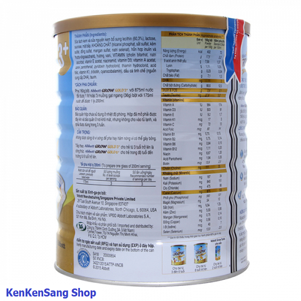 Sữa bột Abbott Grow Gold 3+ Hộp 1.7kg (cho trẻ từ 3 - 6 tuổi)
