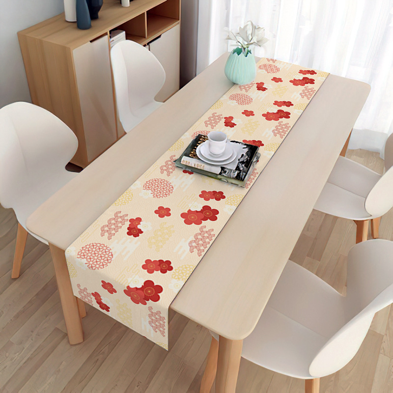 Chinese New Year Table Runner TV Cabinet Tablecloth Red Table Flag Dust ...