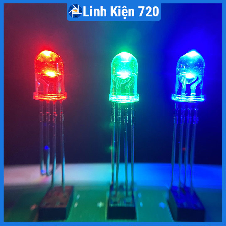Led RGB đục phi 5mm trang trí, làm mạch