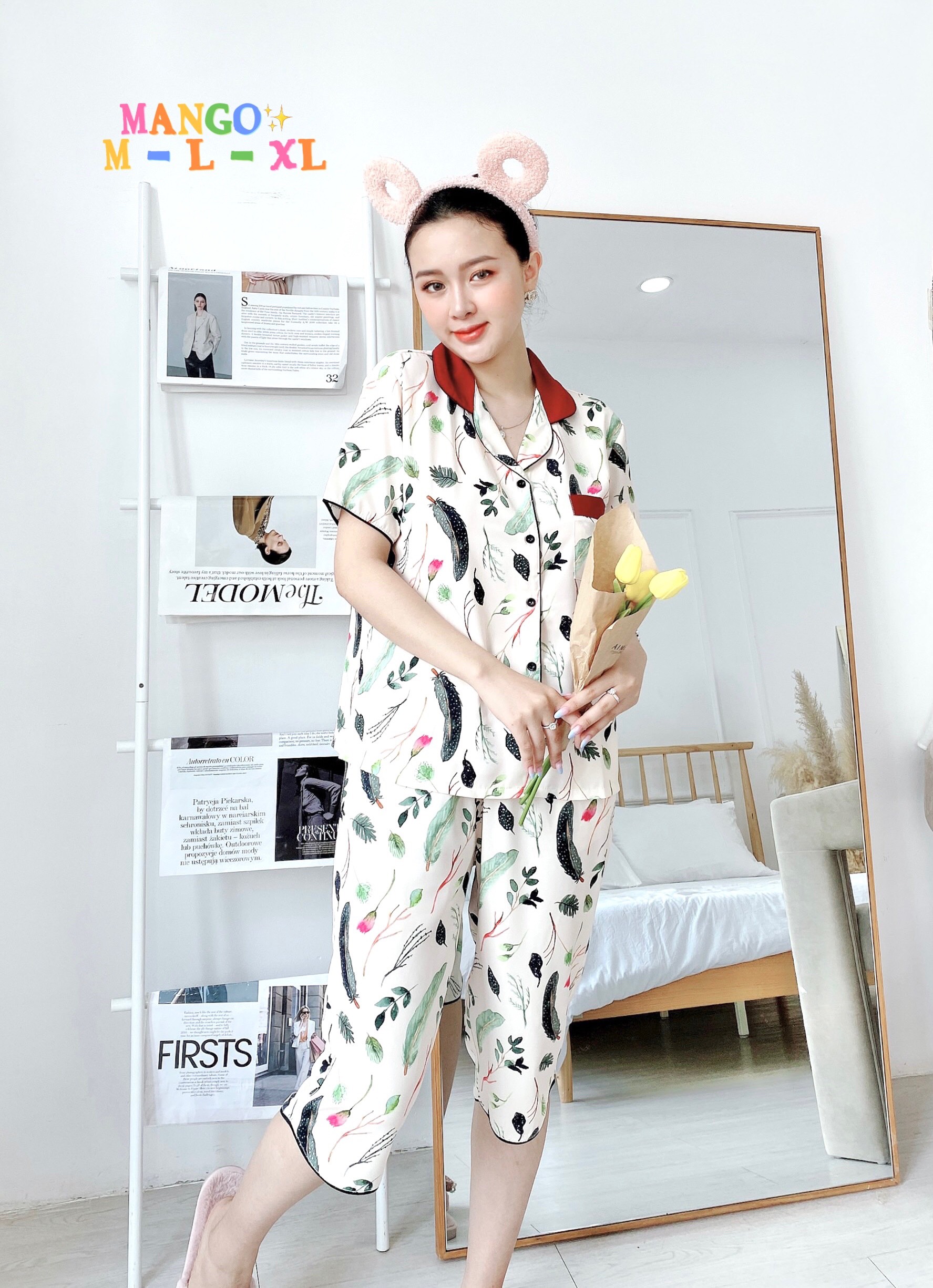 Bộ đồ Pijama Lụa - Đồ ngủ lửng ngố Bigsize 40-75kg Lụa cao cấp mềm mịn mát lịm