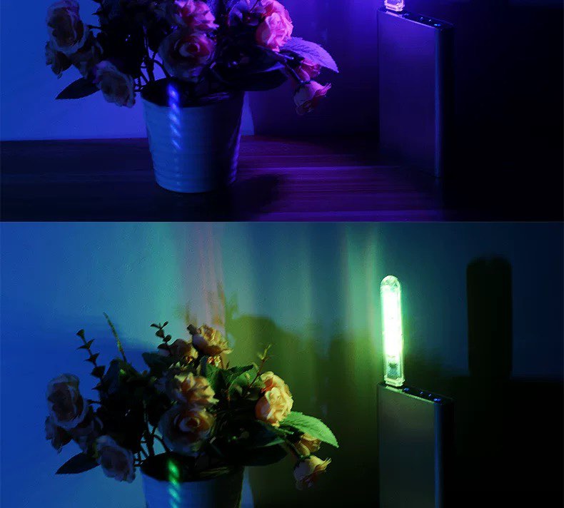Đèn LED 5 Bóng RGB 7 Màu Nhiều Chế Độ Chớp
