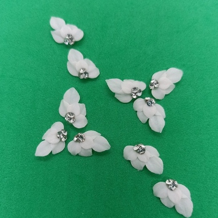 Hoa bột Nail, hoa 3D gắn Móng chân, móng tay, 5 Cánh, đá giữa