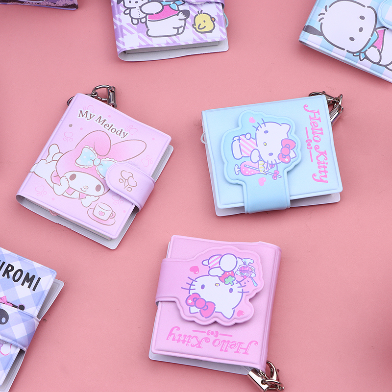 2Pcs Sanrio Notebook Keychain Cute Kuromi Melody Cinnamoroll Anime Portable Small Notebook Keychain Portable Notepad. 