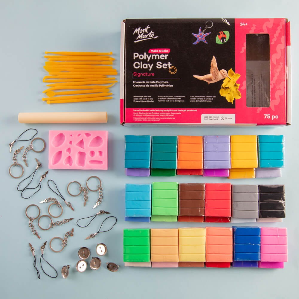 Mont Marte Make n Bake Polymer Clay Set 75pc.