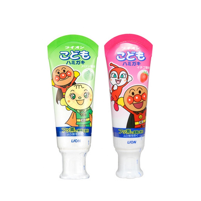 Kem đánh răng trẻ em nuốt được Lion nội địa Nhật