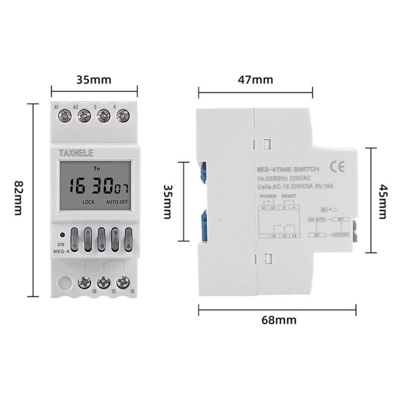 Din Rail Timer Inligent Microcomputer Auto Bell Ring Timer Controller Time Switch School Bell 220V NKG-4 40 groups/day