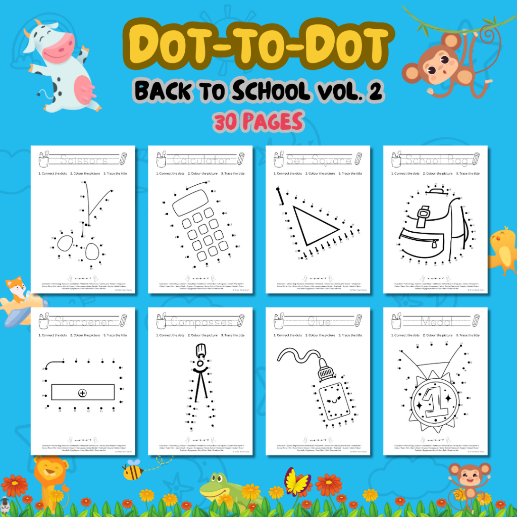 PDF Printable Dot To Dot Activity Worksheets for Kids, Toddlers and ...