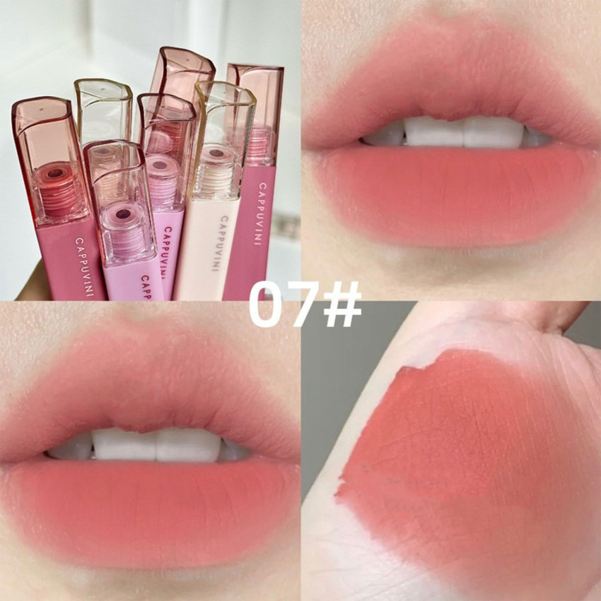 CAPPUVINI velvet matte lip tint waterproff long lasting liquid lipstick non-stick cup lasting lip glaze