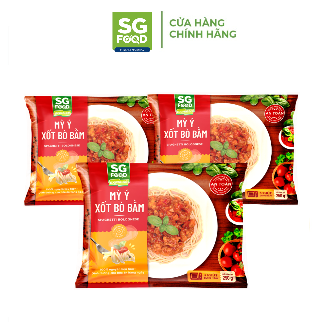 Combo 3 Mỳ Ý xốt bò bằm Sài Gòn Food 250g