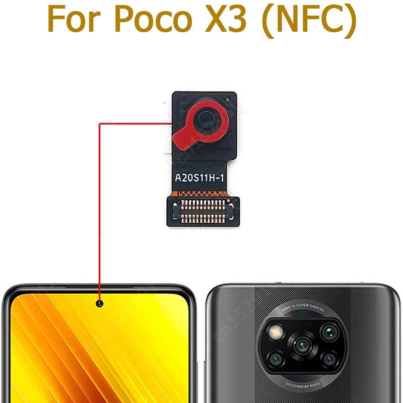 Original For Xiaomi Mi Poco X3 NFC Pro Rear Front Camera Backside Facing Frontal Selfie Back Camera Module Replacement Parts