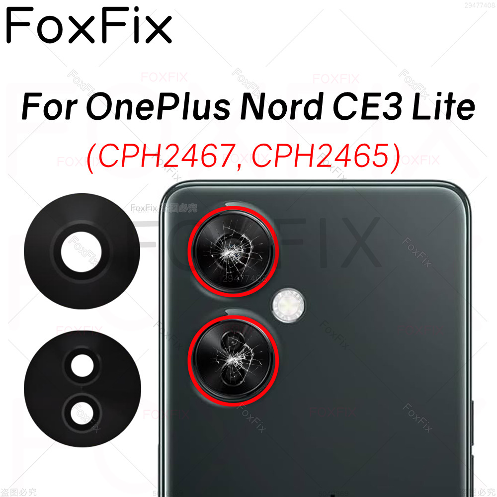 Back Camera Lens For OnePlus Nord CE3 Lite 5G Rear Camera Glass Cover Replacement+Adhesive Sticker CPH2465 CPH2467. 