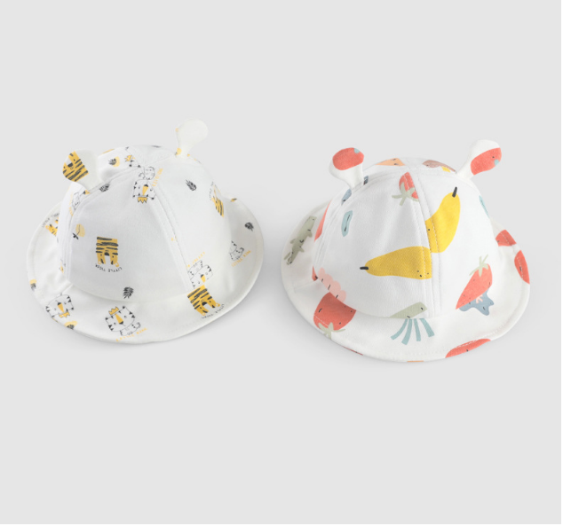 Mũ vành cotton mềm cho em bé từ 3 tháng