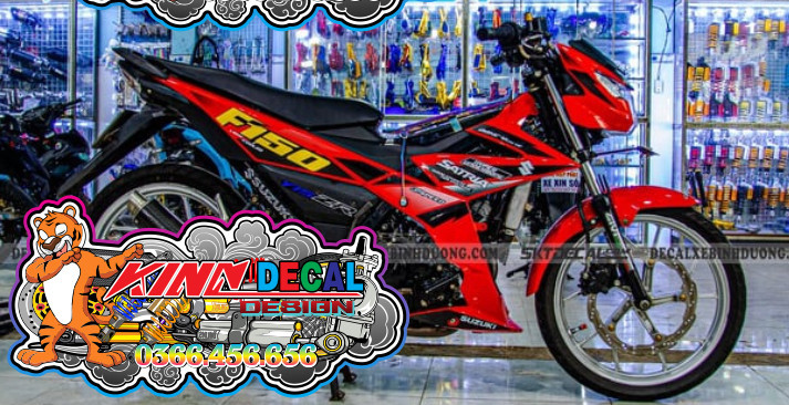 Tem Rời Satria mẫu zin màu đỏ đen trắng vàng