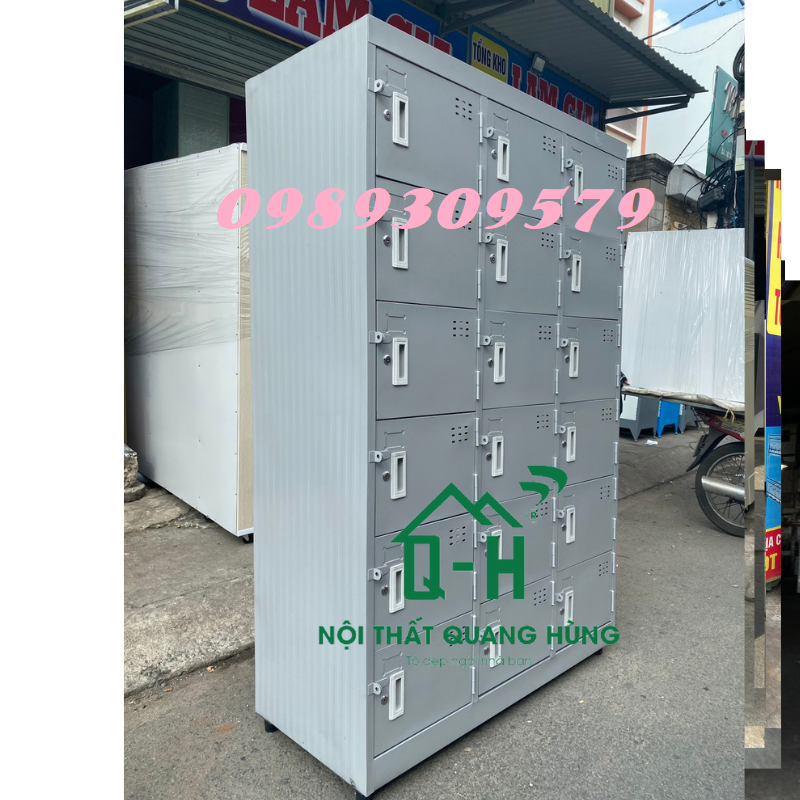 Tủ locker 18 cửa sơn tĩnh điện cao cấp hcm