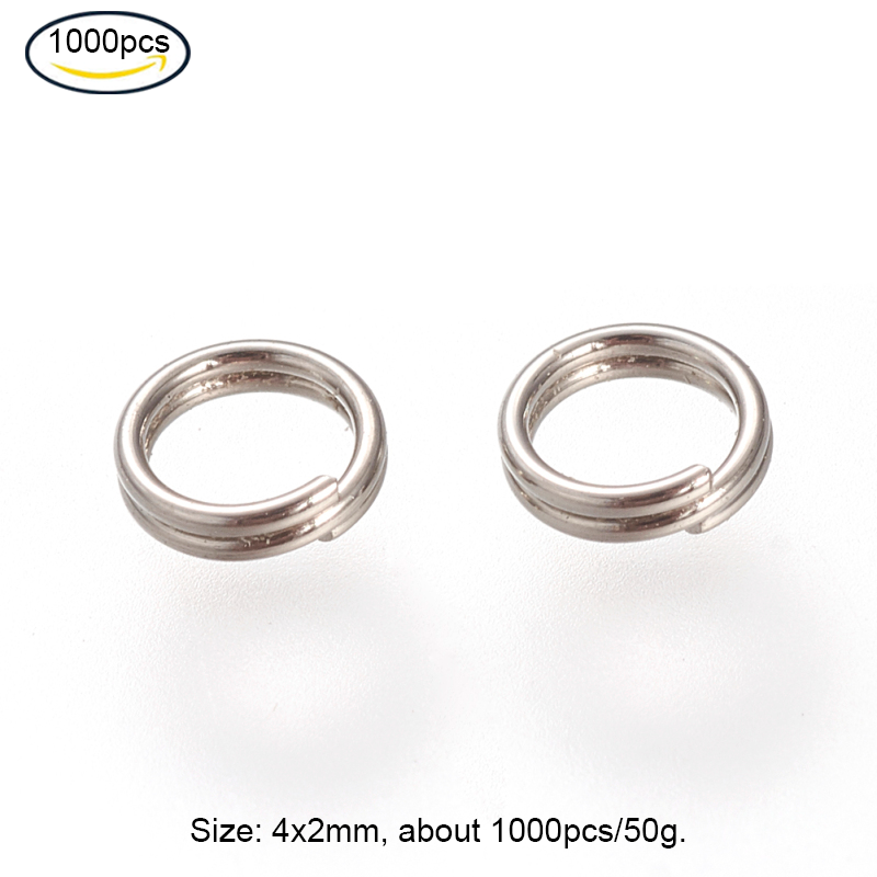 55pc Jump Rings 6mm Bracelet Jewelry Connectors Stainless Steel