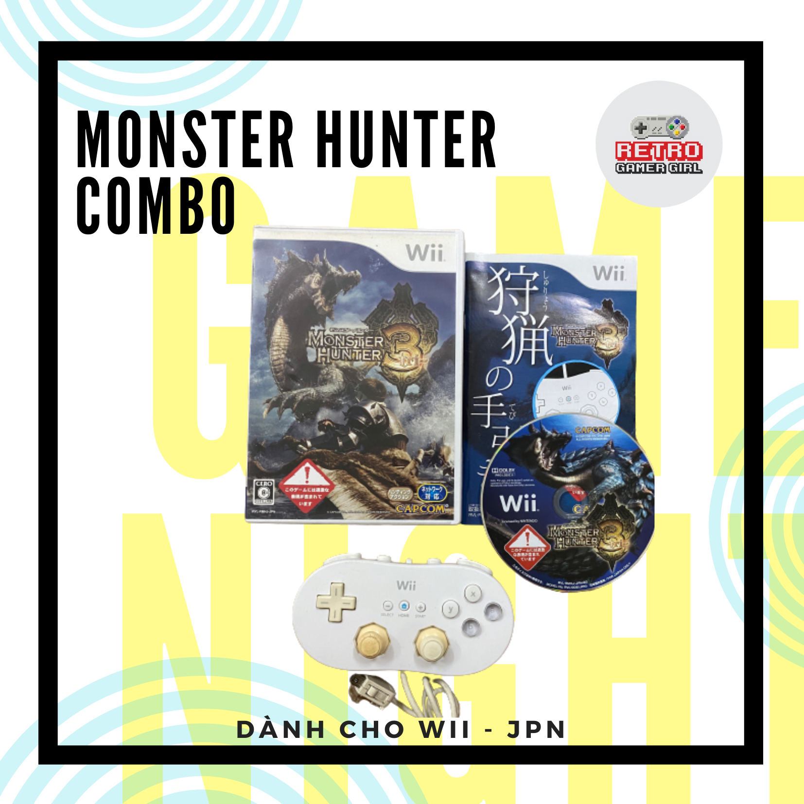 Đĩa game Monster Hunter 3 Wii hệ Nhật JPN