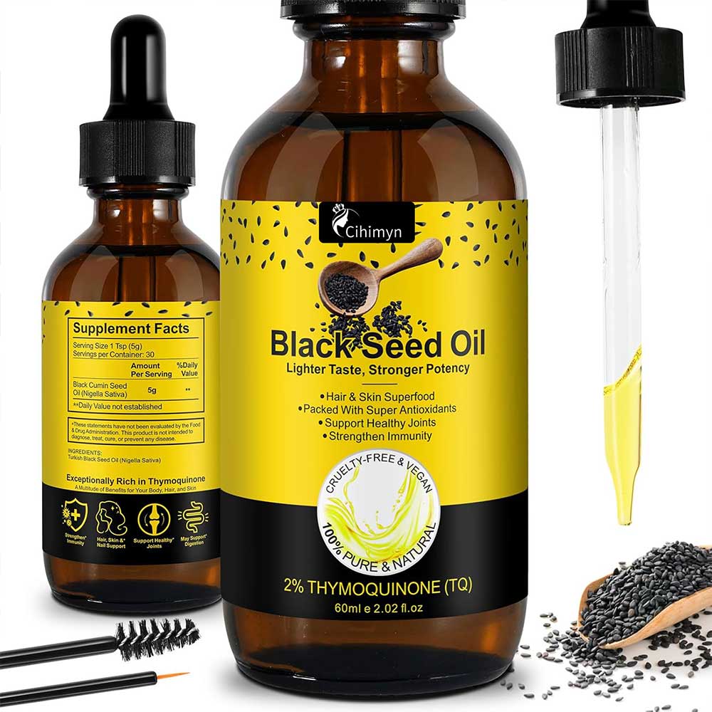 Dầu Hạt Mái Đen Organic Ép Lạnh Thuần Khiết và Tự Nhiên, BLACK S-EED OIL DROPS, Có Sẵn