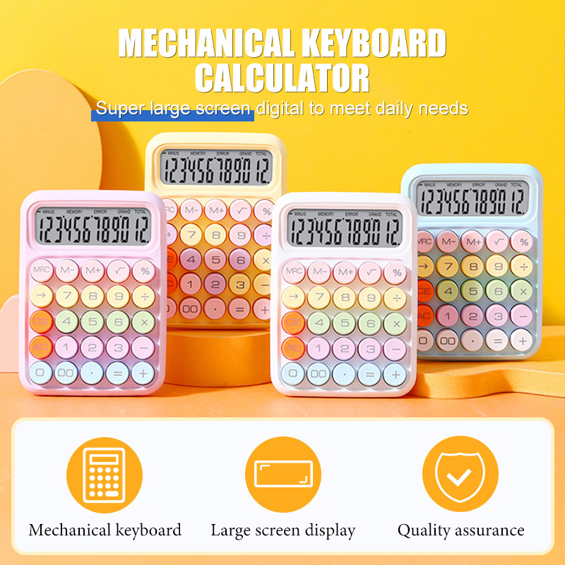 Calculator, Basic Standard Calculator, 12 Digit Desktop Calculator with Large LCD Display and Sensitive Button for Office, School, Home & Business Use