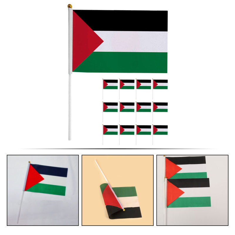 💖💖💖Kokemall 20Pcs Decorative Palestine Flags Small National Flags Handheld Flags Car Flags Decorations