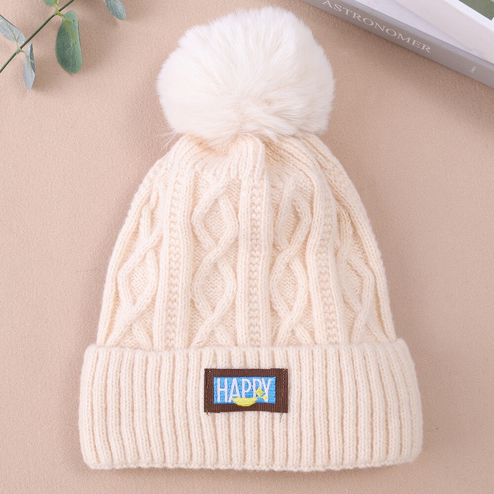 Warm Wool Knitted Hats Woman Korean Winter Thicken Caps Girls Autumn Beanie Hats Fleece-lined Warm Bonnet Casual Caps