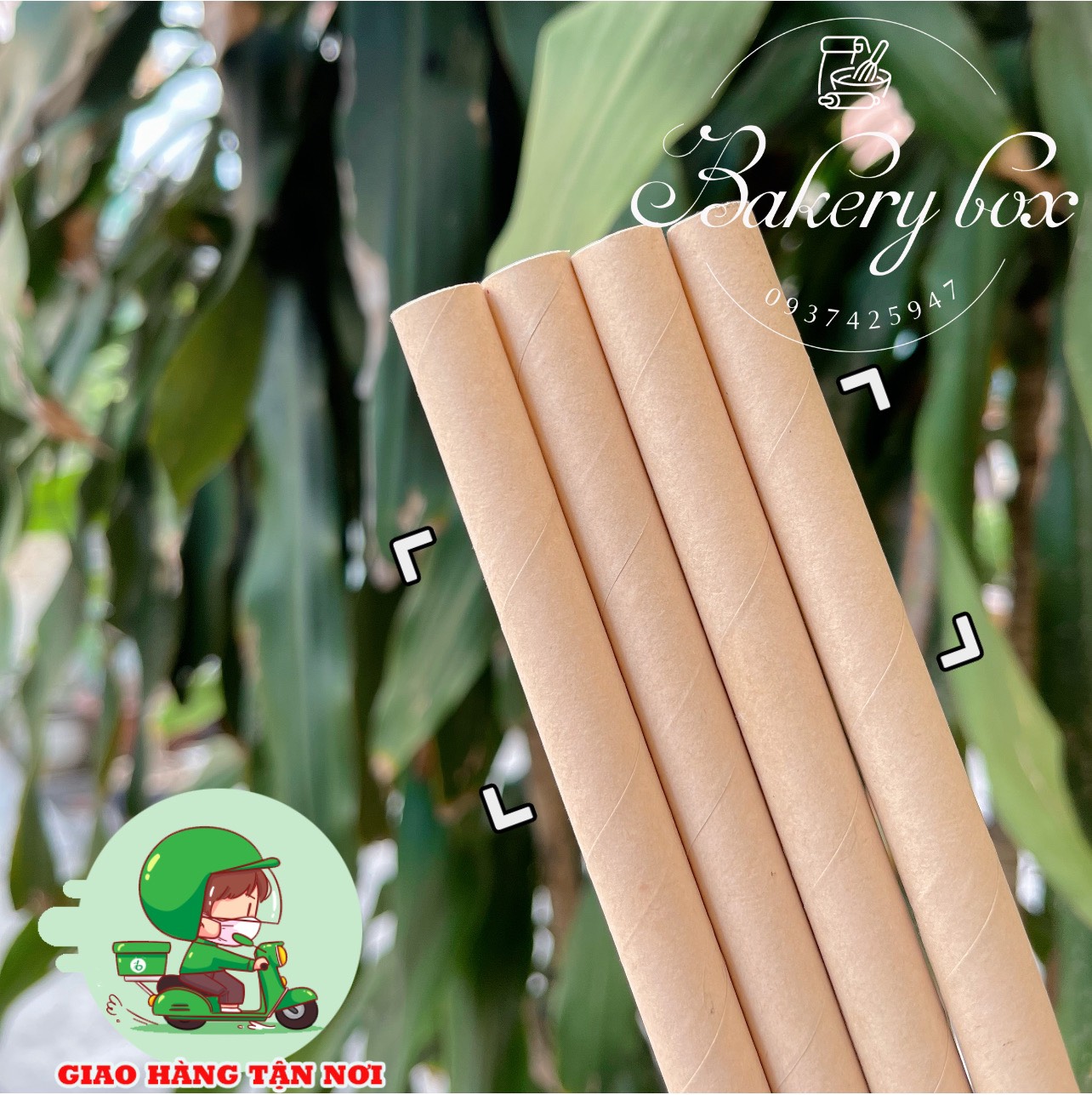 1 bịch | 200 ống hút giấy kraft phi 12 - dùng uống trà sữa trân châu