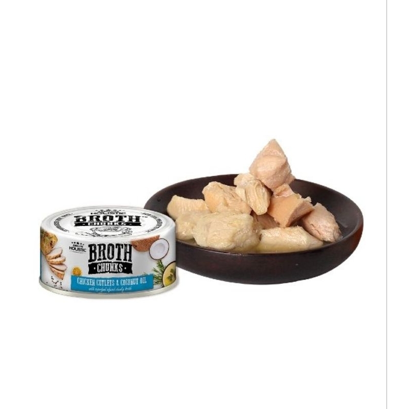 [HSD07,08/2025] ABSOLUTE HOLISTICS BROTH CHUNKS THỊT HỘP HẦM CHO CHÓ MÈO 80G