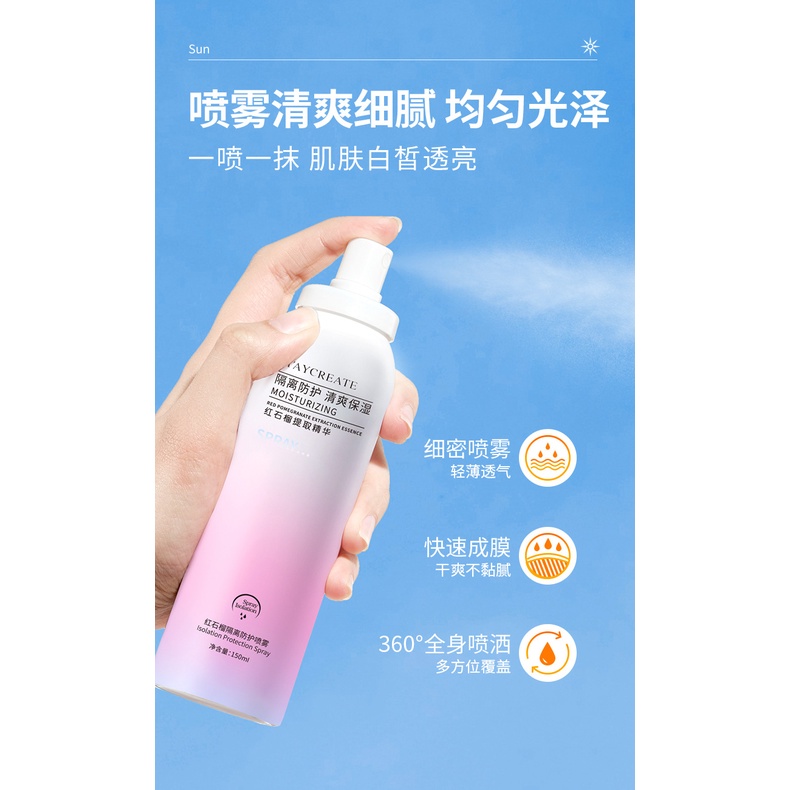 Xịt Chống Nắng Trắng Sáng Da Maycreate 150ml SPF35