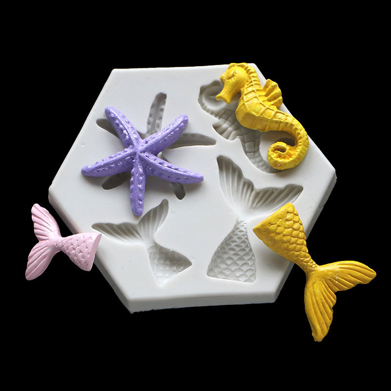 Mermaid%20Starfish%20Seahorse%20Shaped%20Silicone%20Fondant%20Cake%20Decorating%20Resin%20Molds%20ZHIXING%20-%20Image%202