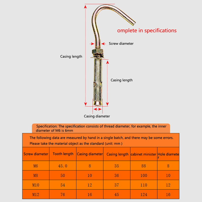 2025%20New%205pcs%20M6%20M8%20M10%20M12%20304%20Stainless%20Steel%20Expansion%20Screw%20Hook%20Expansion%20Hook%20Well%20Cover%20Inspection%20Well%20Net%20Pull%20Explosion%20Hook%20Fengshi%20-%20Image%202