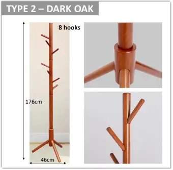 oak coat tree stand