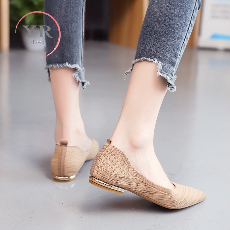 Giày Búp Bê Nữ Mũi Nhọn Thoải Mái Plus Size 35-43