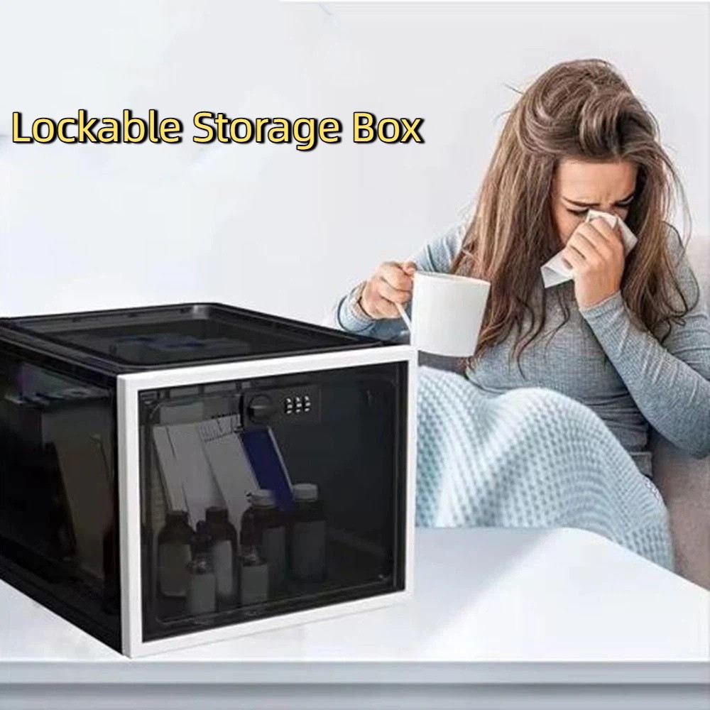 Portable Large Capacity Clear Locking Box 3-Digit Combination ...