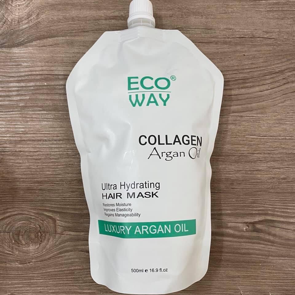 Dầu hấp ủ tóc eco way collagen argan oil 500ml chính hãng