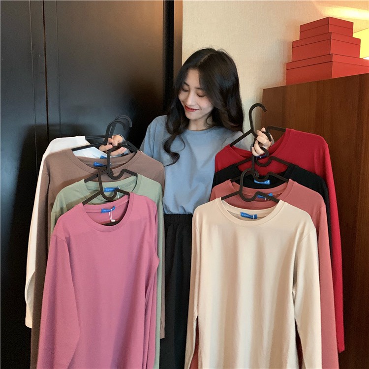 [Mã FATREND2810 giảm đến 30k tối đa 99k] ÁO THUN TAY DÀI 7 MÀU BASIC ĐỦ MÀU DỄ PHỐI ĐỒ TD231001