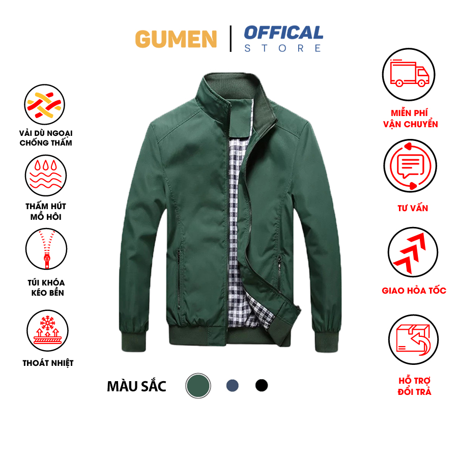 Áo Khoác Gió 2 Lớp có túi đựng siêu đẹp chống nước chống nắng chất vải dù dày đẹp caro cao cấp