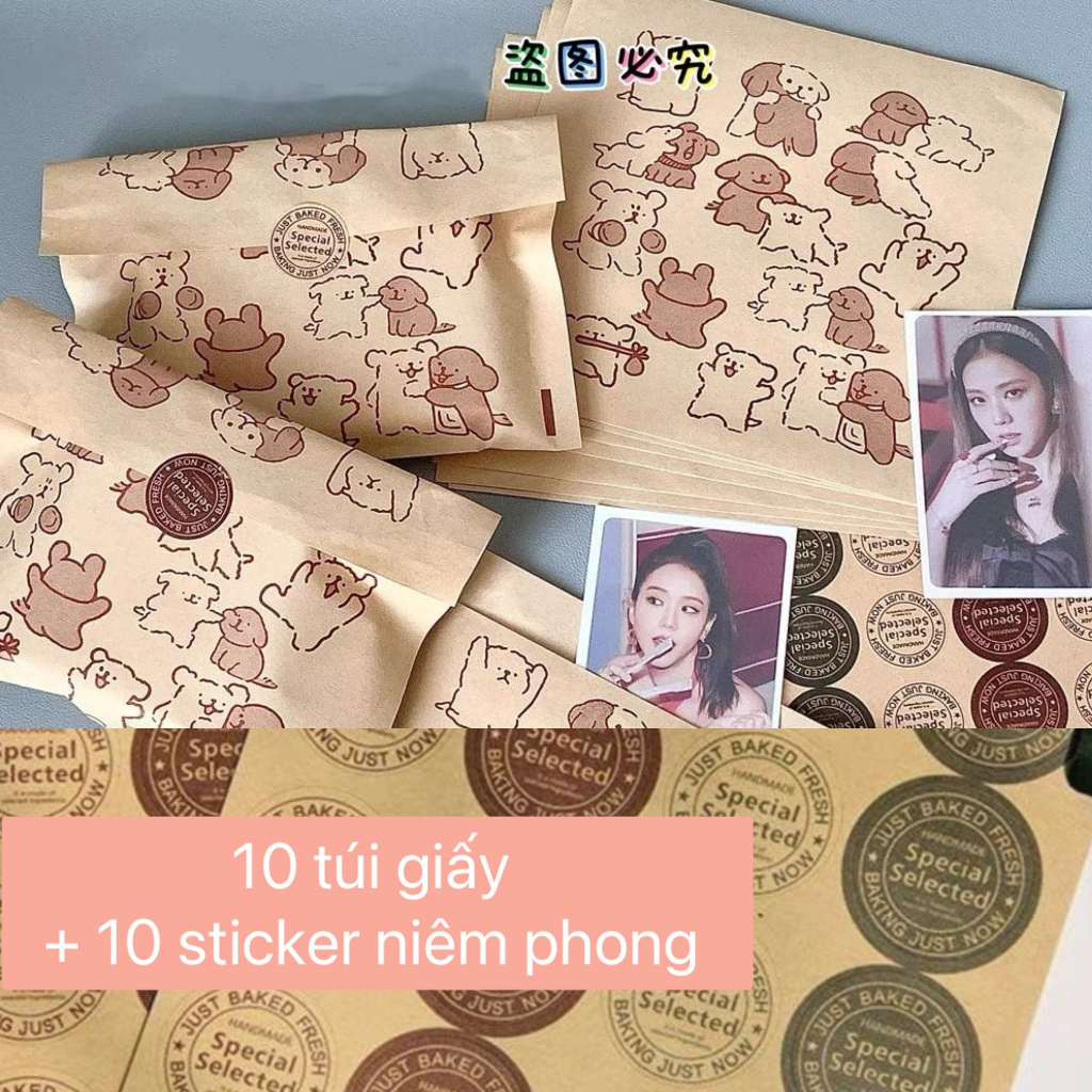 Combo 10 Túi giấy đựng card, quà tặng, phụ kiện dễ thương